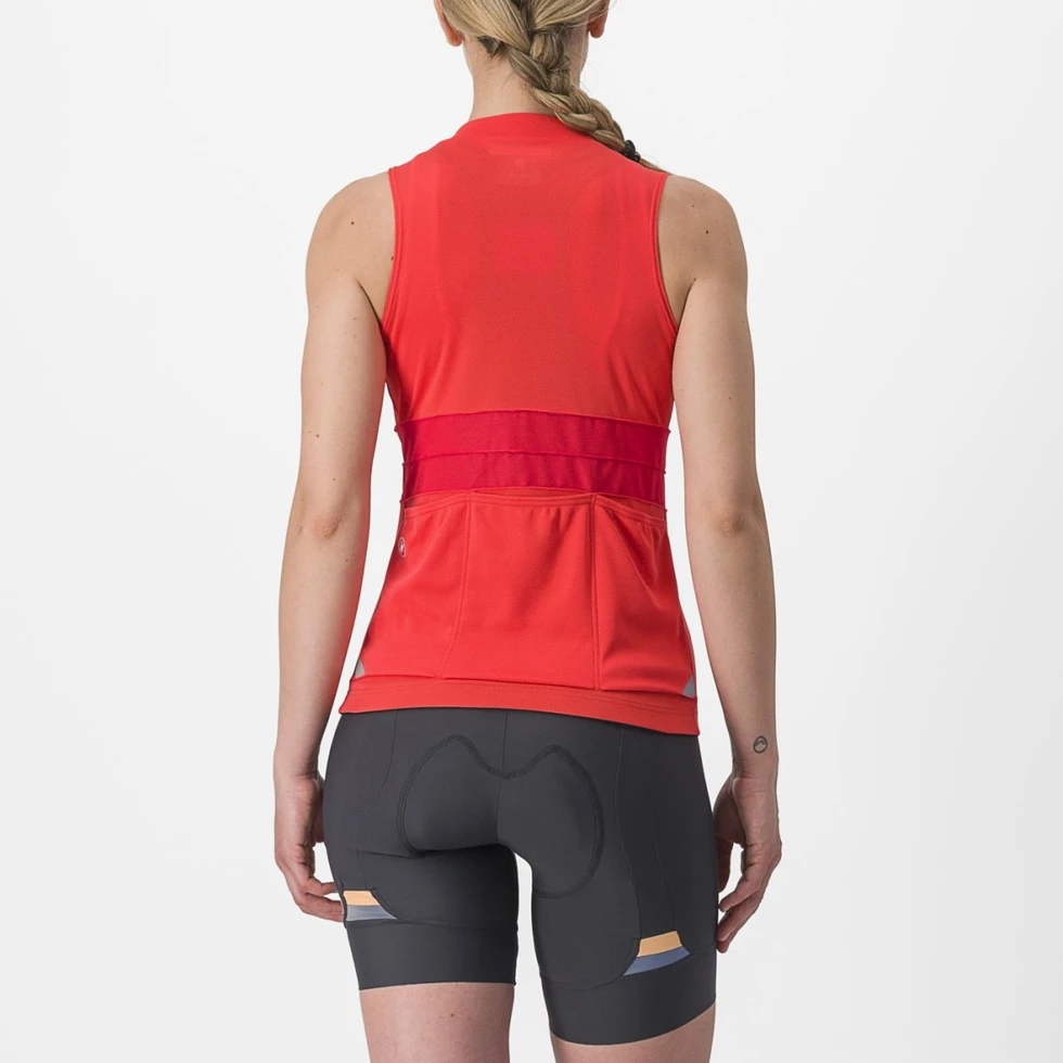 Castelli - Women's Solaris Top - Débardeur de cyclisme - Hibiscus / Soft  Orange | XS